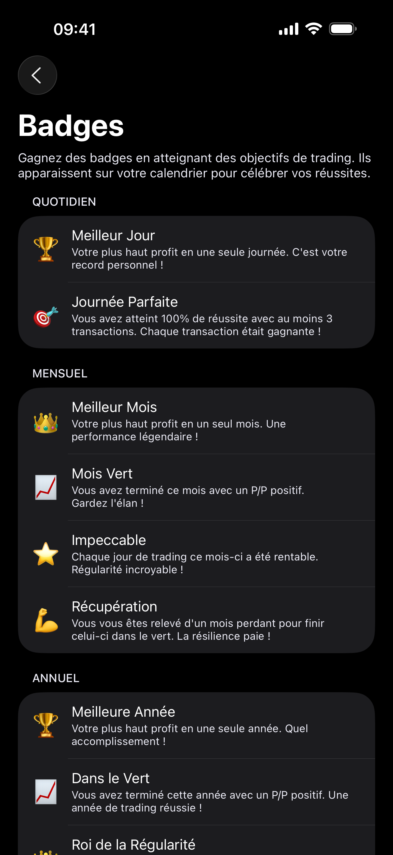 Vue highlights de Proloca sur iPhone